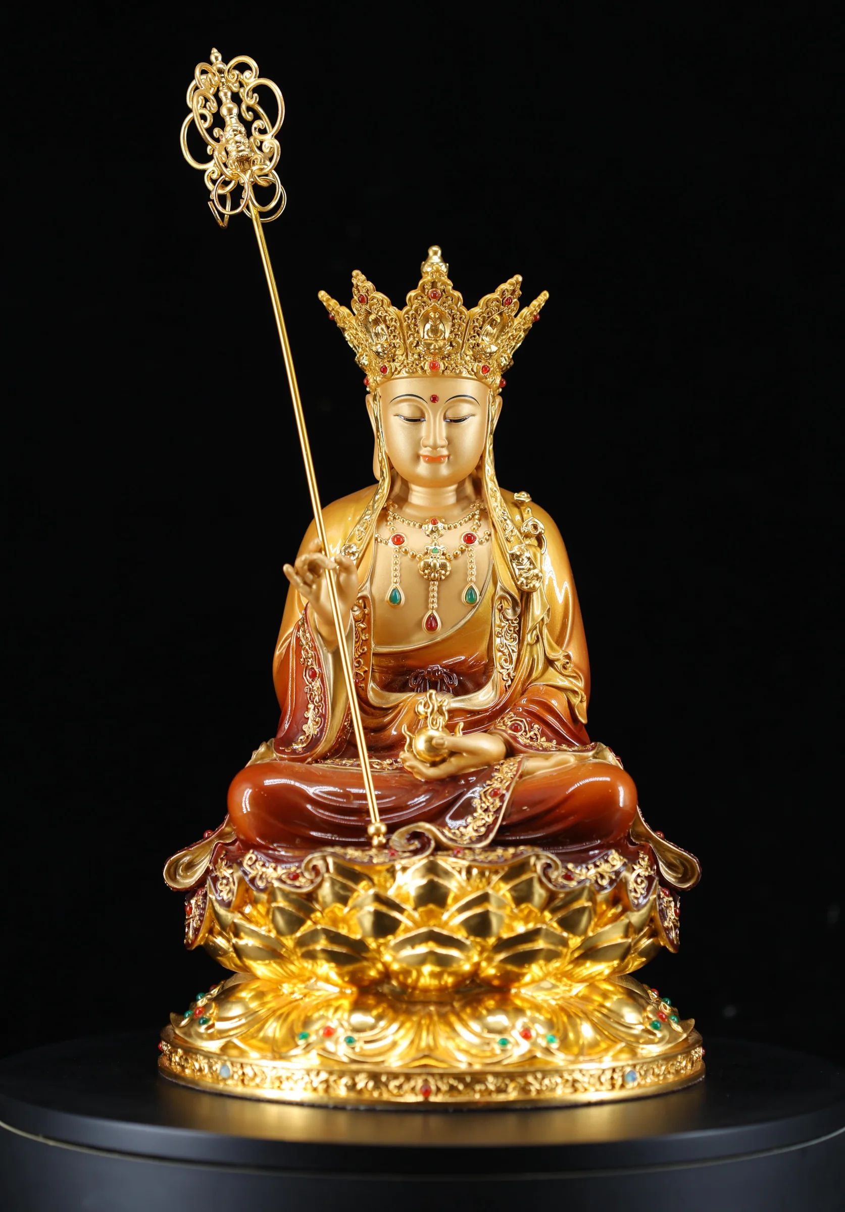 Ksitigarbha — Luminous Color & Gilded Finish — Front view